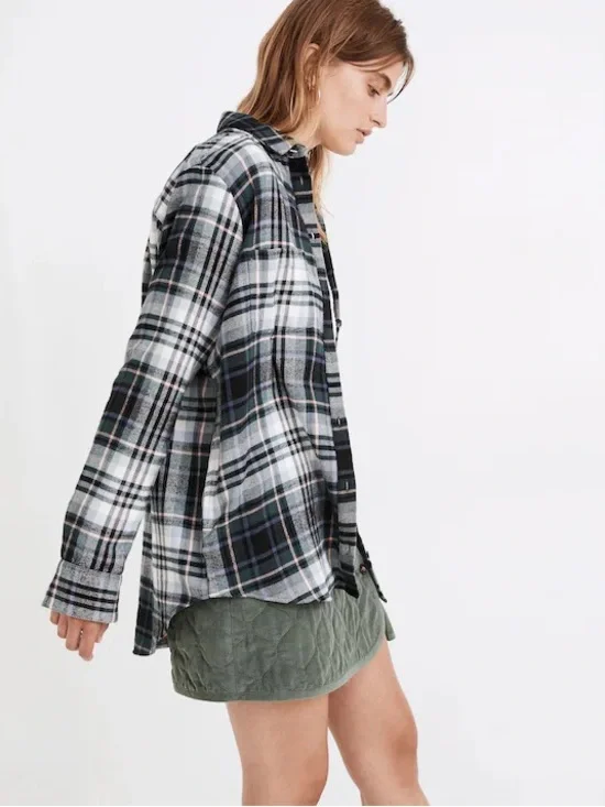 Madewell Flannel Sunday Shirt in Cronston Plaid Size XL - Picture 2 of 8